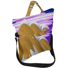 Europa Positive Thinking Mountain Fold Over Handle Tote Bag by Wegoenart