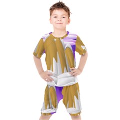 Europa Positive Thinking Mountain Kids  Tee And Shorts Set by Wegoenart