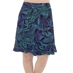 Abstract Waves Background Texture Wave Fishtail Chiffon Skirt by Wegoenart