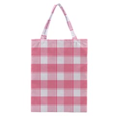 Pink And White Plaids Classic Tote Bag by ConteMonfrey