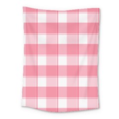 Pink And White Plaids Medium Tapestry by ConteMonfrey