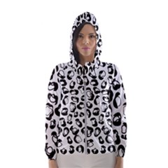 Black And White Leopard Print Jaguar Dots Women s Hooded Windbreaker by ConteMonfrey