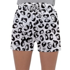 Black And White Leopard Print Jaguar Dots Sleepwear Shorts by ConteMonfrey