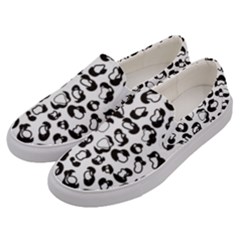 Black And White Leopard Print Jaguar Dots Men s Canvas Slip Ons by ConteMonfrey