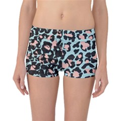 Blue And Pink Jaguar Dots Leopard Black And White Leopard Print Jaguar Dots Boyleg Bikini Bottoms by ConteMonfrey