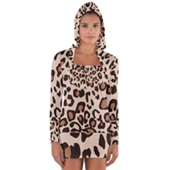 Leopard Jaguar Dots Long Sleeve Hooded T-shirt by ConteMonfrey