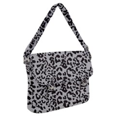 Grey And Black Jaguar Dots Buckle Messenger Bag by ConteMonfrey