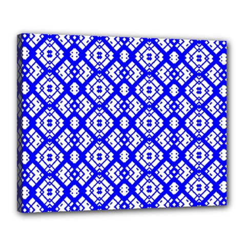 Portuguese Tiles Vibes Plaids Canvas 20  X 16  (stretched) by ConteMonfrey