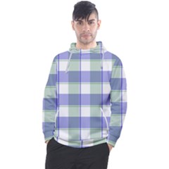 Blue And Green Plaids Men s Pullover Hoodie by ConteMonfrey