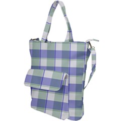 Blue And Green Plaids Shoulder Tote Bag by ConteMonfrey