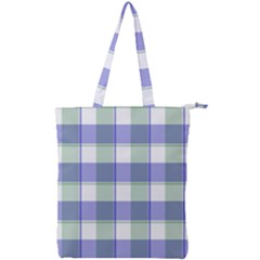 Blue And Green Plaids Double Zip Up Tote Bag by ConteMonfrey