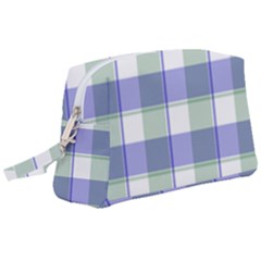 Blue And Green Plaids Wristlet Pouch Bag (large) by ConteMonfrey