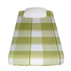 Green Tea - White And Green Plaids Fitted Sheet (single Size) by ConteMonfrey