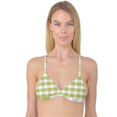 Green Tea - White And Green Plaids Reversible Tri Bikini Top by ConteMonfrey