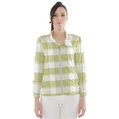 Green tea - White and green plaids Women s Windbreaker