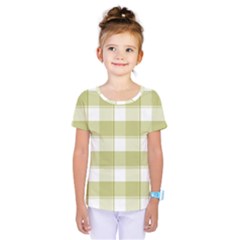 Green tea - White and green plaids Kids  One Piece Tee