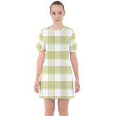 Green tea - White and green plaids Sixties Short Sleeve Mini Dress
