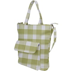 Green Tea - White And Green Plaids Shoulder Tote Bag by ConteMonfrey