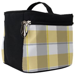 Grey Yellow Plaids Make Up Travel Bag (big) by ConteMonfrey