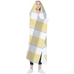 Grey Yellow Plaids Wearable Blanket by ConteMonfrey