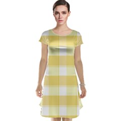 White And Yellow Plaids Cap Sleeve Nightdress by ConteMonfrey