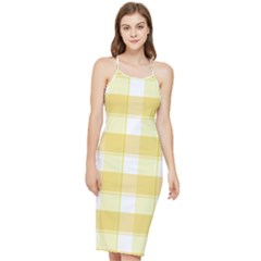 White And Yellow Plaids Bodycon Cross Back Summer Dress by ConteMonfrey