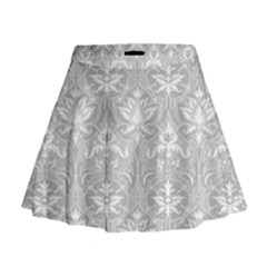 Grey Lace Decorative Ornament - Pattern 14th And 15th Century - Italy Vintage Mini Flare Skirt by ConteMonfrey