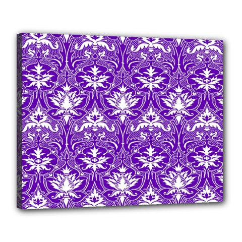 Purple Lace Decorative Ornament - Pattern 14th And 15th Century - Italy Vintage  Canvas 20  X 16  (stretched) by ConteMonfrey