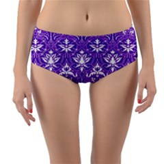 Purple Lace Decorative Ornament - Pattern 14th And 15th Century - Italy Vintage  Reversible Mid-waist Bikini Bottoms by ConteMonfrey