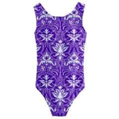 Purple Lace Decorative Ornament - Pattern 14th And 15th Century - Italy Vintage  Kids  Cut-out Back One Piece Swimsuit by ConteMonfrey