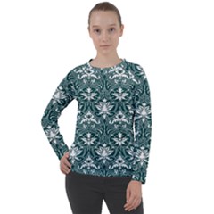Green  Lace Decorative Ornament - Pattern 14th And 15th Century - Italy Vintage  Women s Long Sleeve Raglan Tee