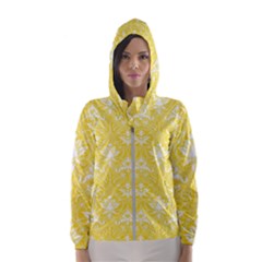 Yellow Lace Decorative Ornament - Pattern 14th And 15th Century - Italy Vintage  Women s Hooded Windbreaker by ConteMonfrey