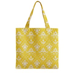 Yellow Lace Decorative Ornament - Pattern 14th And 15th Century - Italy Vintage  Zipper Grocery Tote Bag