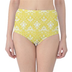 Yellow Lace Decorative Ornament - Pattern 14th And 15th Century - Italy Vintage  Classic High-Waist Bikini Bottoms