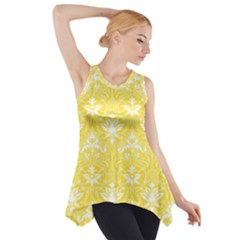 Yellow Lace Decorative Ornament - Pattern 14th And 15th Century - Italy Vintage  Side Drop Tank Tunic