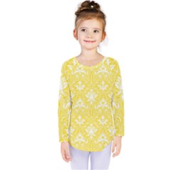 Yellow Lace Decorative Ornament - Pattern 14th And 15th Century - Italy Vintage  Kids  Long Sleeve Tee