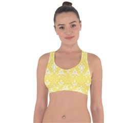 Yellow Lace Decorative Ornament - Pattern 14th And 15th Century - Italy Vintage  Cross String Back Sports Bra by ConteMonfrey