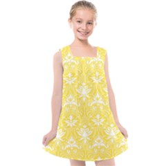 Yellow Lace Decorative Ornament - Pattern 14th And 15th Century - Italy Vintage  Kids  Cross Back Dress