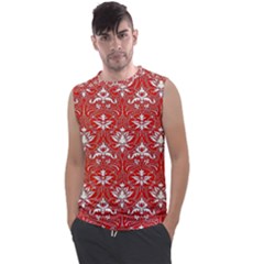 Red  Lace Decorative Ornament - Pattern 14th And 15th Century - Italy Vintage Yellow Lace Decorative Ornament - Pattern 14th And 15th Century - Italy Vintage  Men s Regular Tank Top