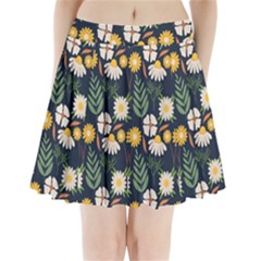 Flower Grey Pattern Floral Pleated Mini Skirt by Dutashop