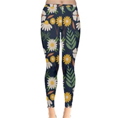 Flower Grey Pattern Floral Inside Out Leggings