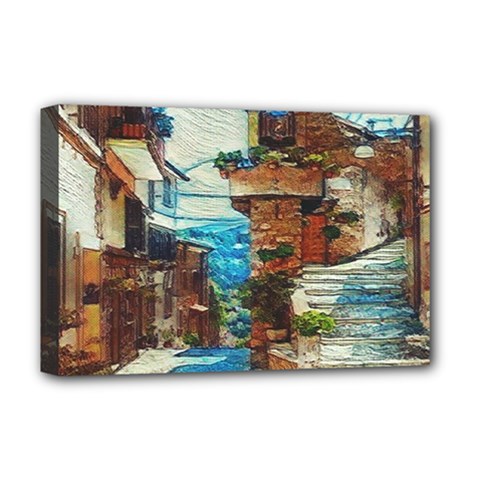 An Italian Neighborhood  Deluxe Canvas 18  X 12  (stretched) by ConteMonfrey