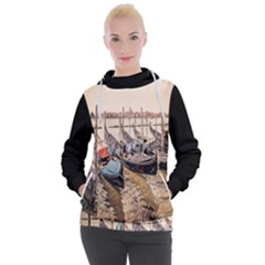 Black Several Boats - Colorful Italy  Women s Hooded Pullover by ConteMonfrey