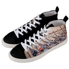 Black Several Boats - Colorful Italy  Men s Mid-top Canvas Sneakers by ConteMonfrey