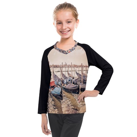 Black Several Boats - Colorful Italy  Kids  Long Mesh Tee by ConteMonfrey