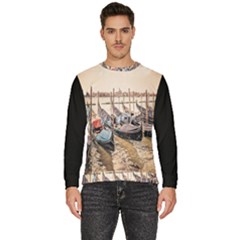 Black Several Boats - Colorful Italy  Men s Fleece Sweatshirt by ConteMonfrey