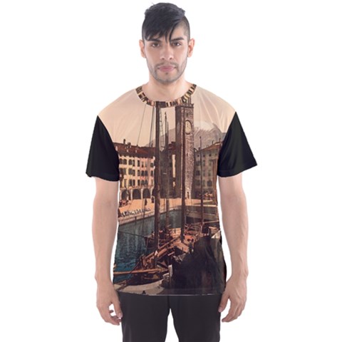  The Harbor, Riva, Lake Garda, Italy 1890-1900 Men s Sport Mesh Tee by ConteMonfrey