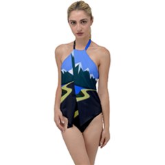 Air Pollution Retro Vintage Go With The Flow One Piece Swimsuit