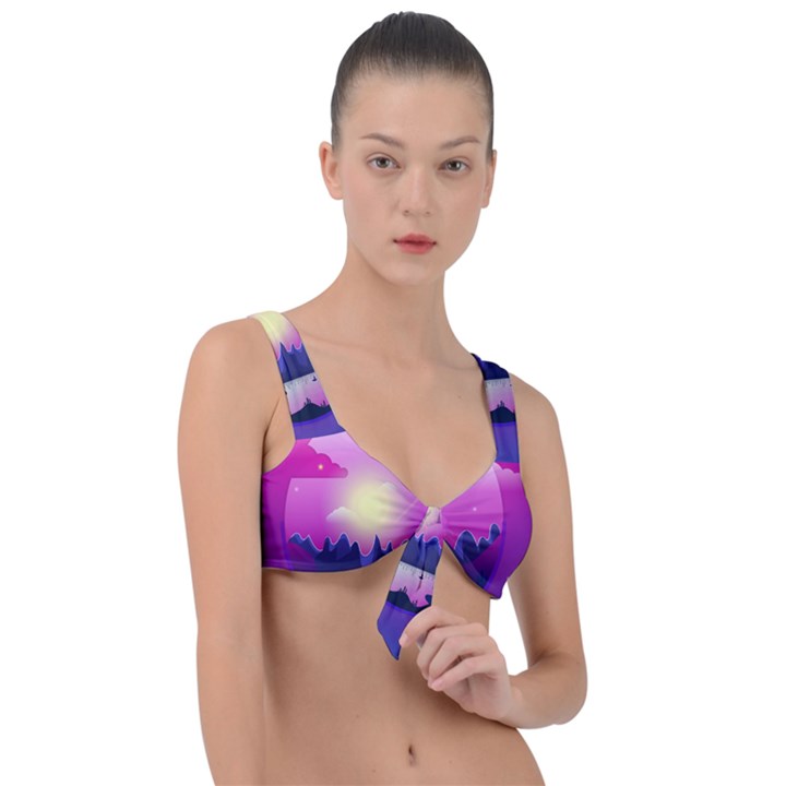 Landscape Illustration Illustrator Front Tie Bikini Top