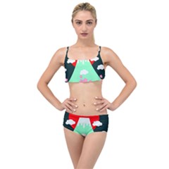 Mount Fuji Japan Landscape Volcano Layered Top Bikini Set by Wegoenart